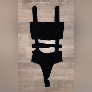 Bear Dance Black Cutout Bodysuit